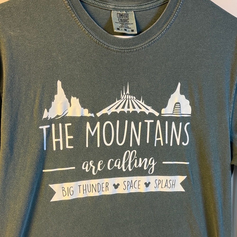 The Mountains Are Calling “Disney” Green Graphic Tee